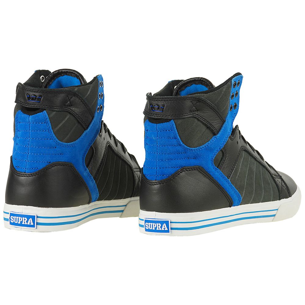 Baskets Montantes Supra SkyTop Noir Bleu Black/Grey/Blue Homme | DTH-44323523